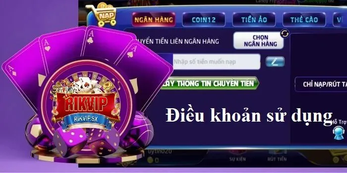 Điều khoản sử dụng về nạp tiền tại RikVip